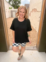 Cami Boyfriend Ribbed Top - Black