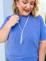Long Twisted Metal Chain Necklace (Silver or Gold)