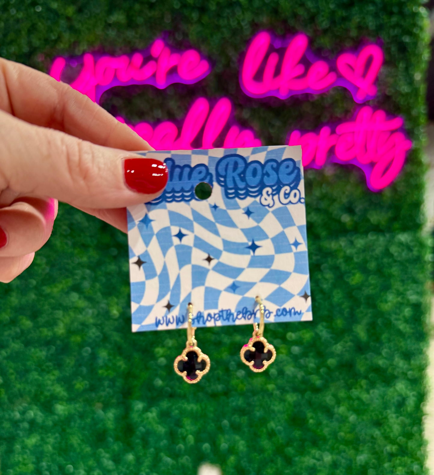 Crystal Clover Earrings (Multiple Colors)