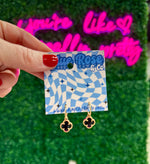 Crystal Clover Earrings (Multiple Colors)