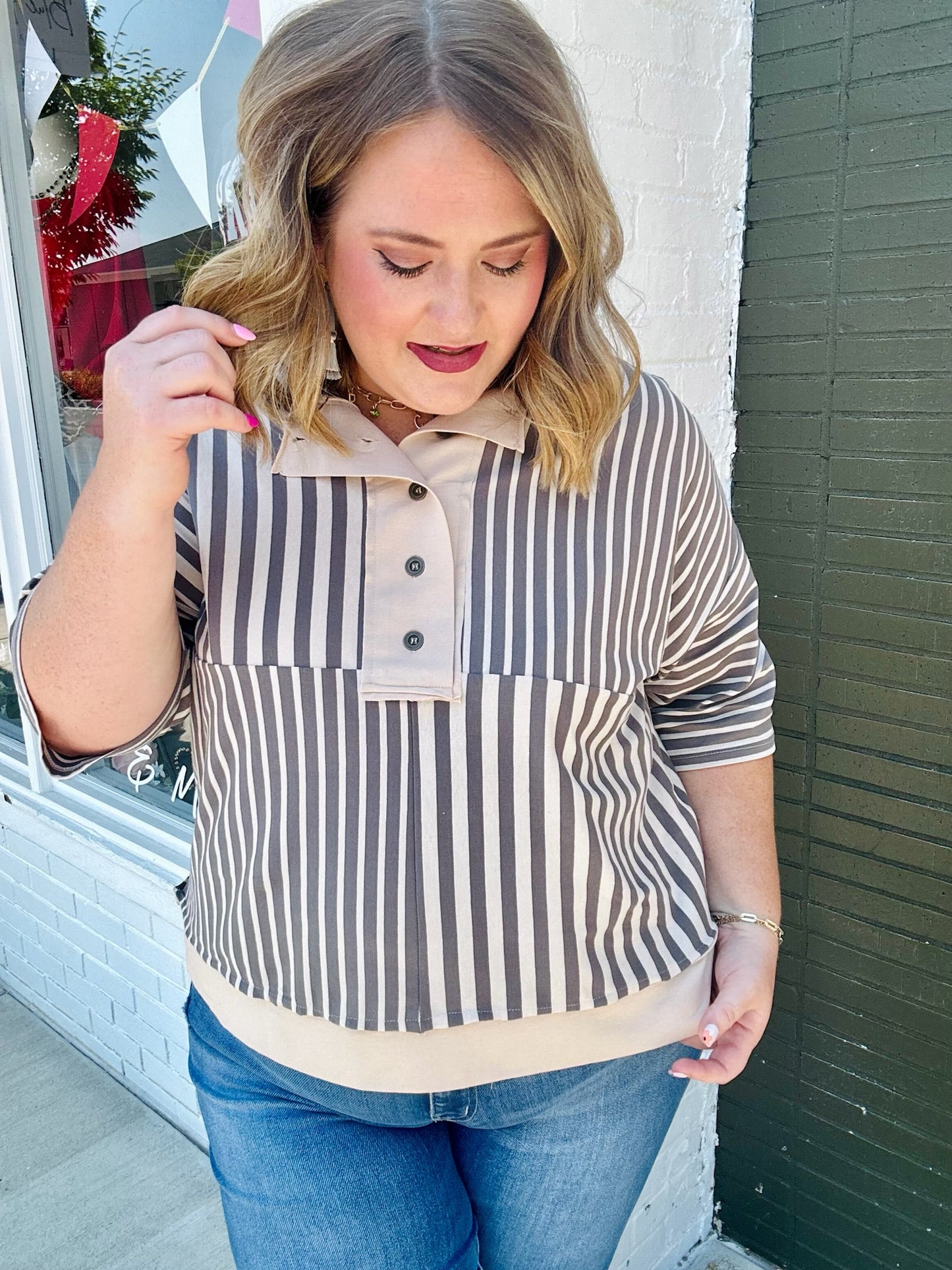 Smokey Grey Boxy Knit Top