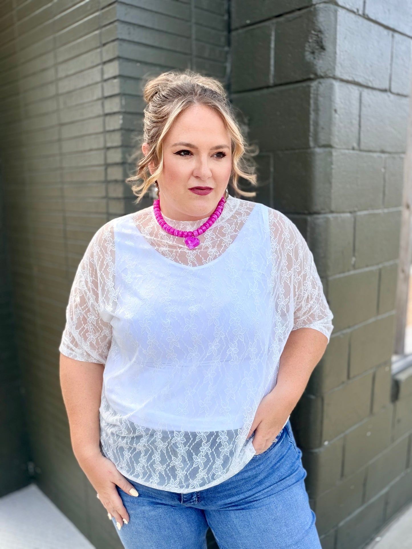 Rhiannon Lacey Mesh Top