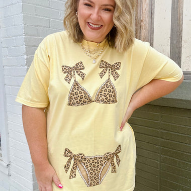 Bikini Ready Graphic Tee (Leopard-Customizable)