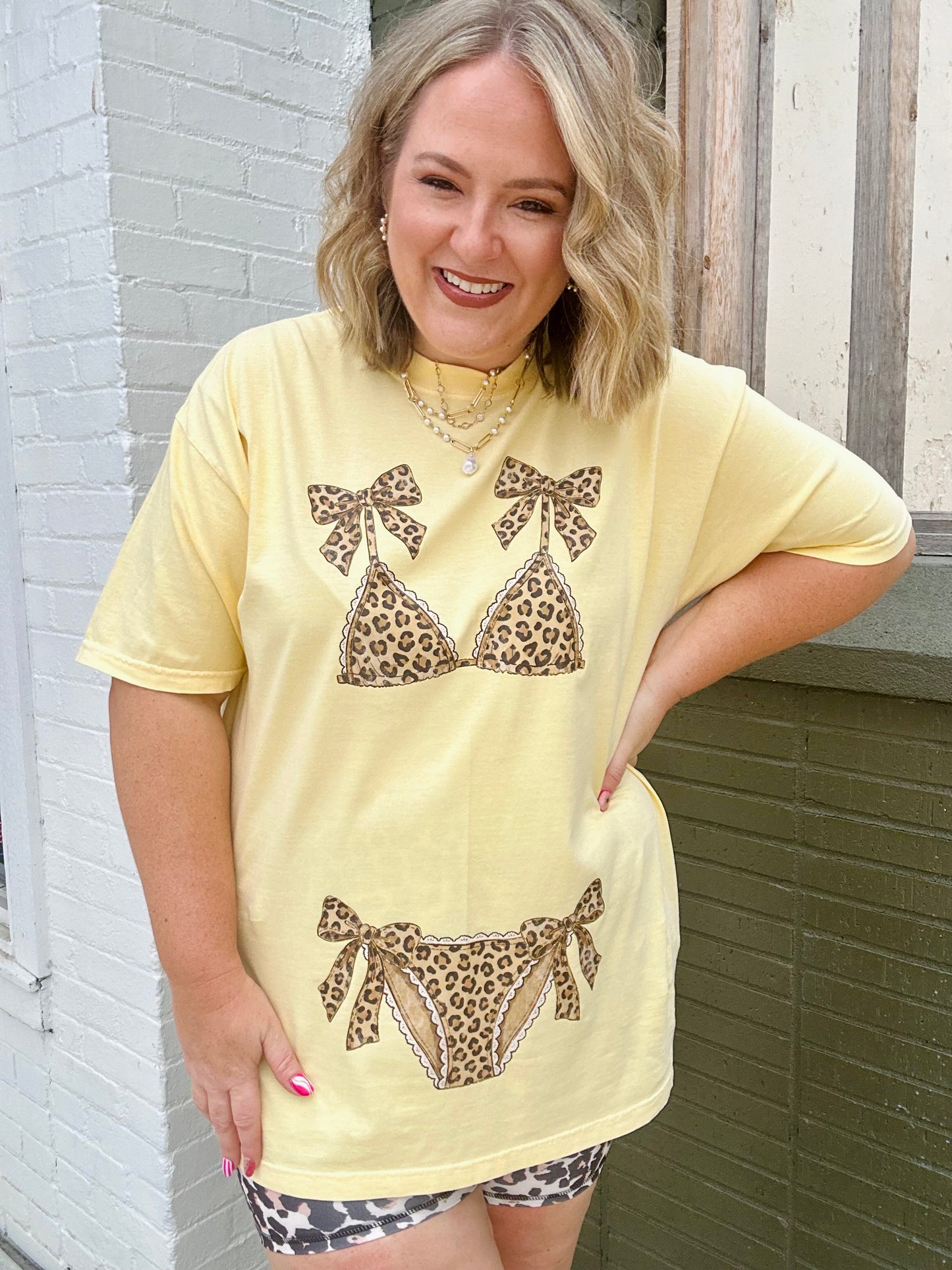Bikini Ready Graphic Tee (Leopard-Customizable)