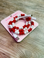 Red & White Beaded Universal Charger