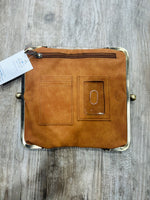 Karen Kiss Lock Clutch in Tan