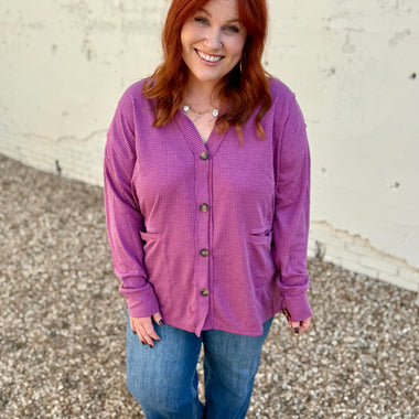 Two-Toned Charm Cardigan - Magenta