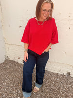 Darcy Red Knit Top