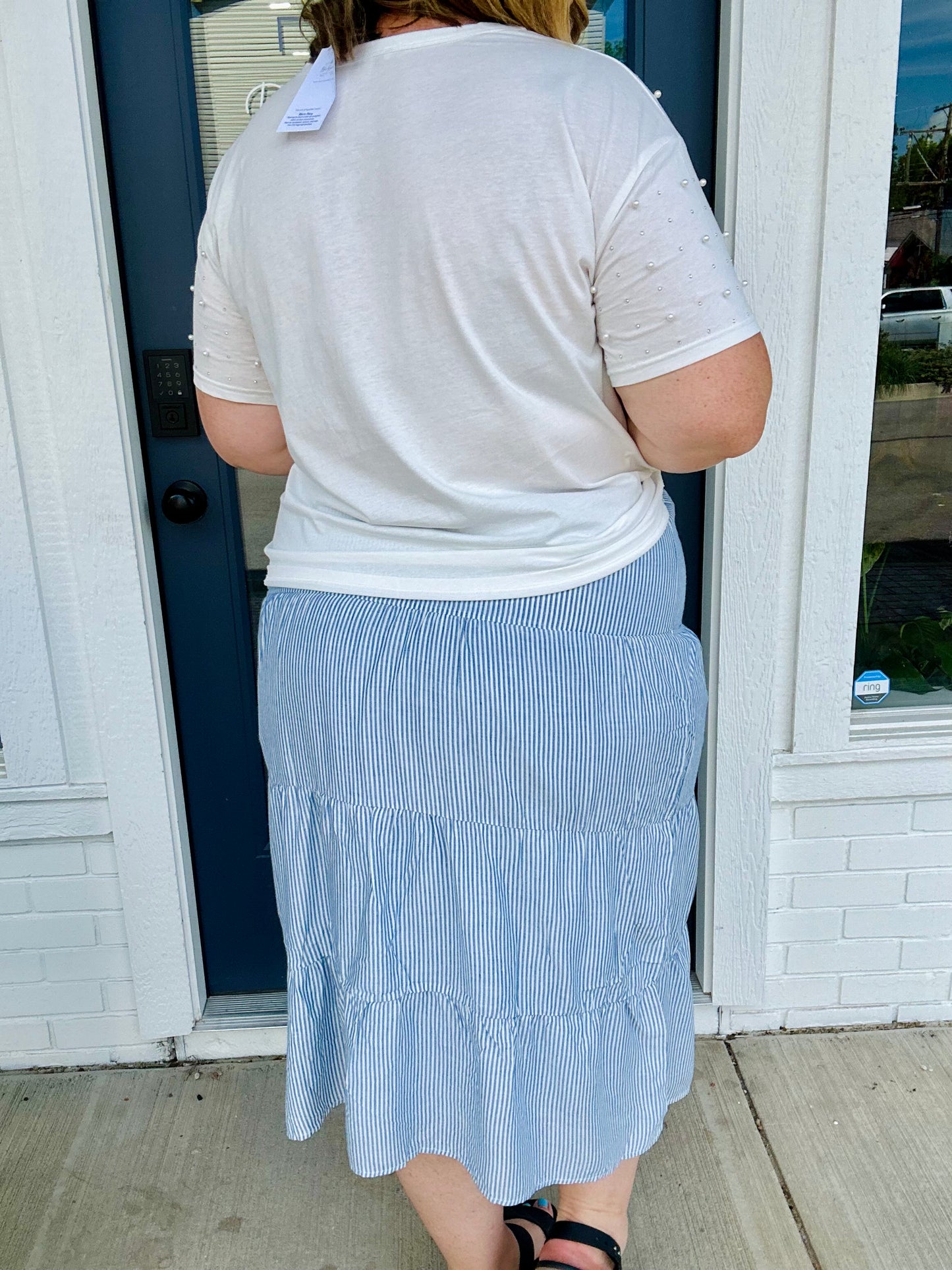 Ivory Striped Skirt