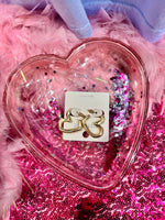 Hammered Heart Hoop Earrings- Gold