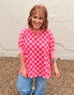 Lila Oversized Check Top