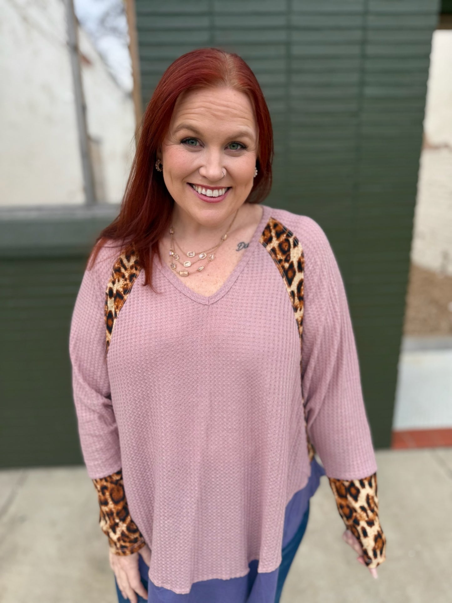 **DOORBUSTER** Bianca Animal Print Waffle Top
