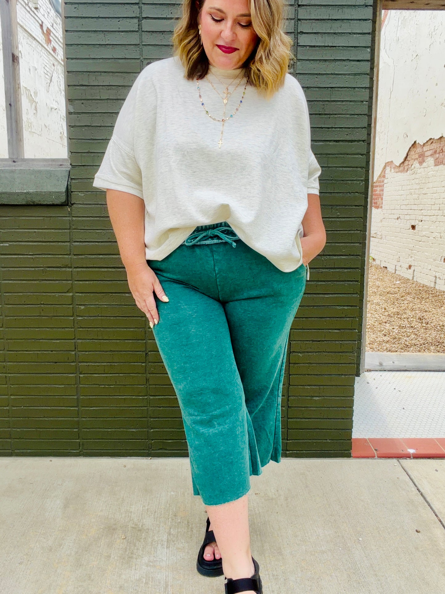 Perri Palazzo Acid Washed Pants