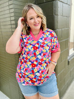 Floral V Neck Top