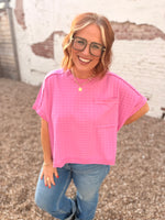 Nicole Textured Pink Top