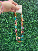 Beaded Multicolor Stone Layered Necklace