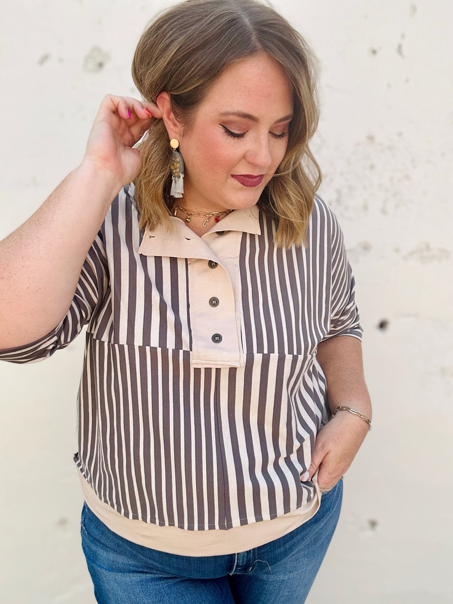 Smokey Grey Boxy Knit Top