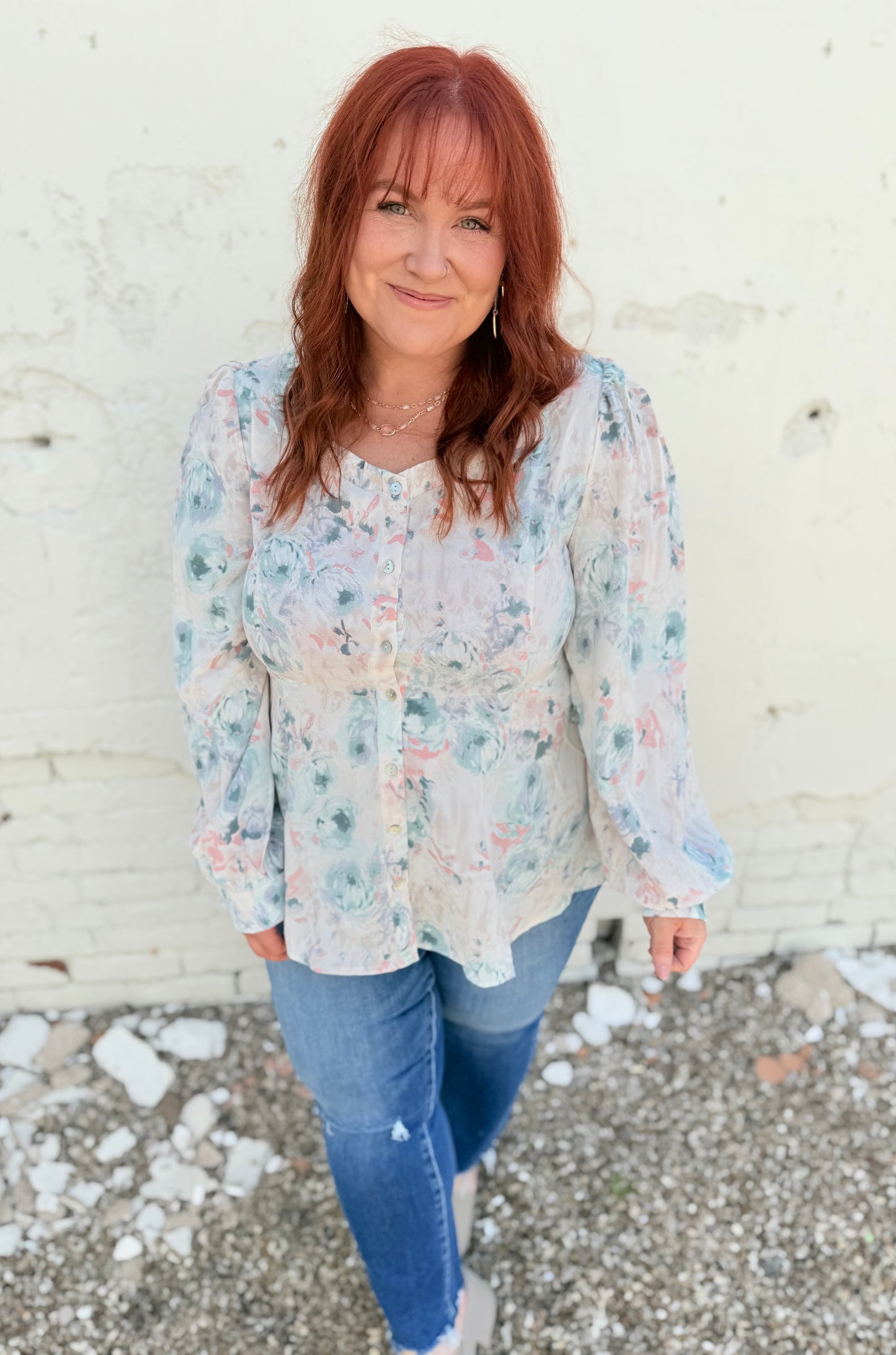 Sophia Floral Button Down Top