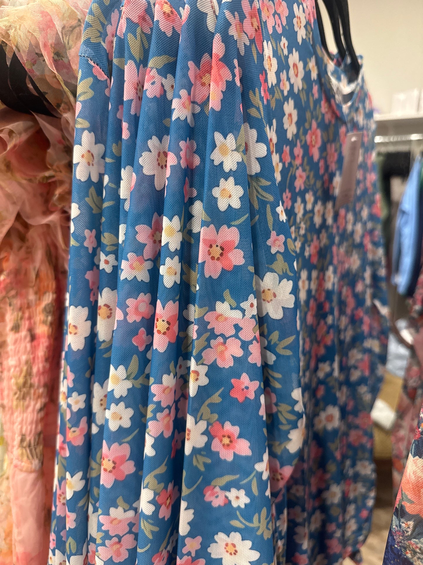 Bloom & Blue Mesh Top