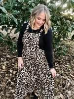 Sam Leopard Overall Tiered Midi Dress