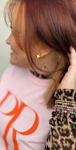 Gold Metal Heart Hoop Earrings