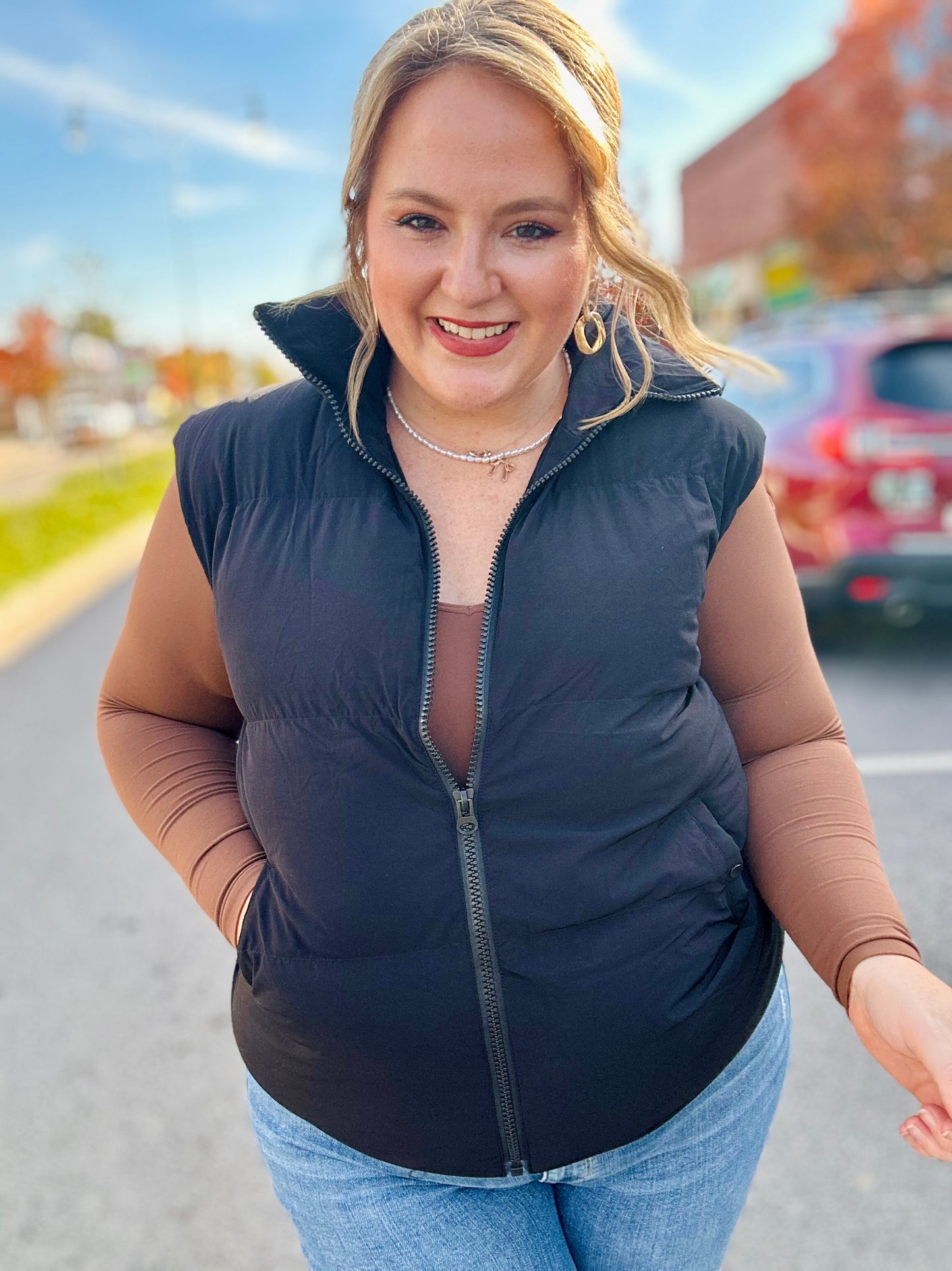 GraceLynn Puffer Vest in Black