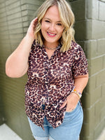 Mesh Leopard Button Down
