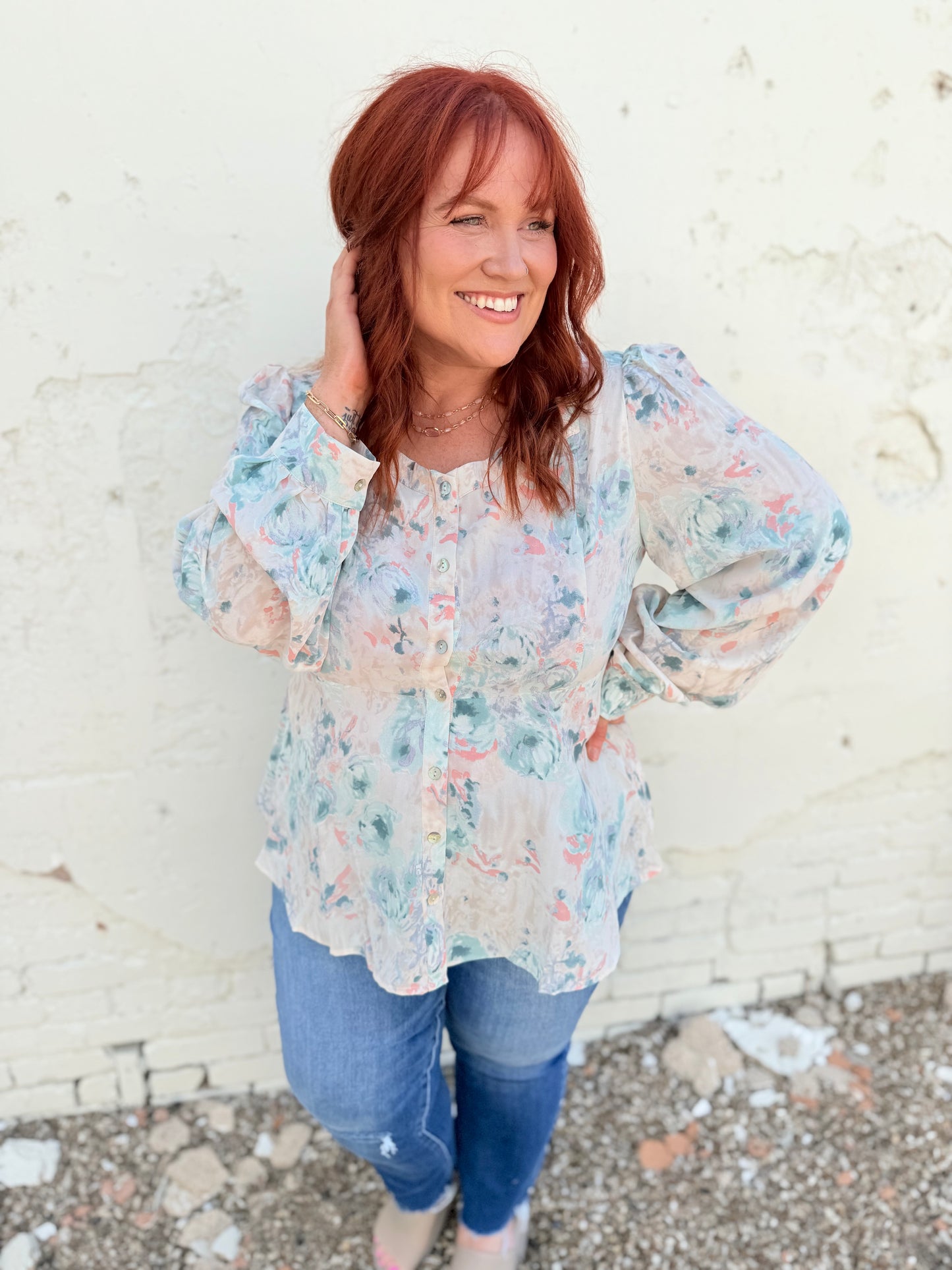 Sophia Floral Button Down Top