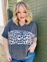 Sherry Ribbed Leopard Top