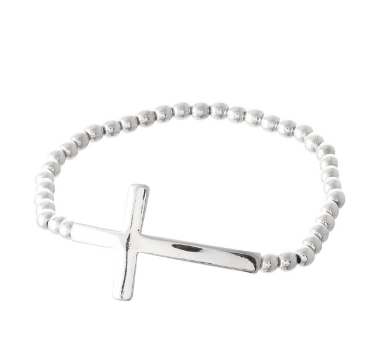 Beaded Cross Stretch Bracelet