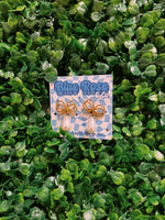 Pearl & Bow Dangly Earrings