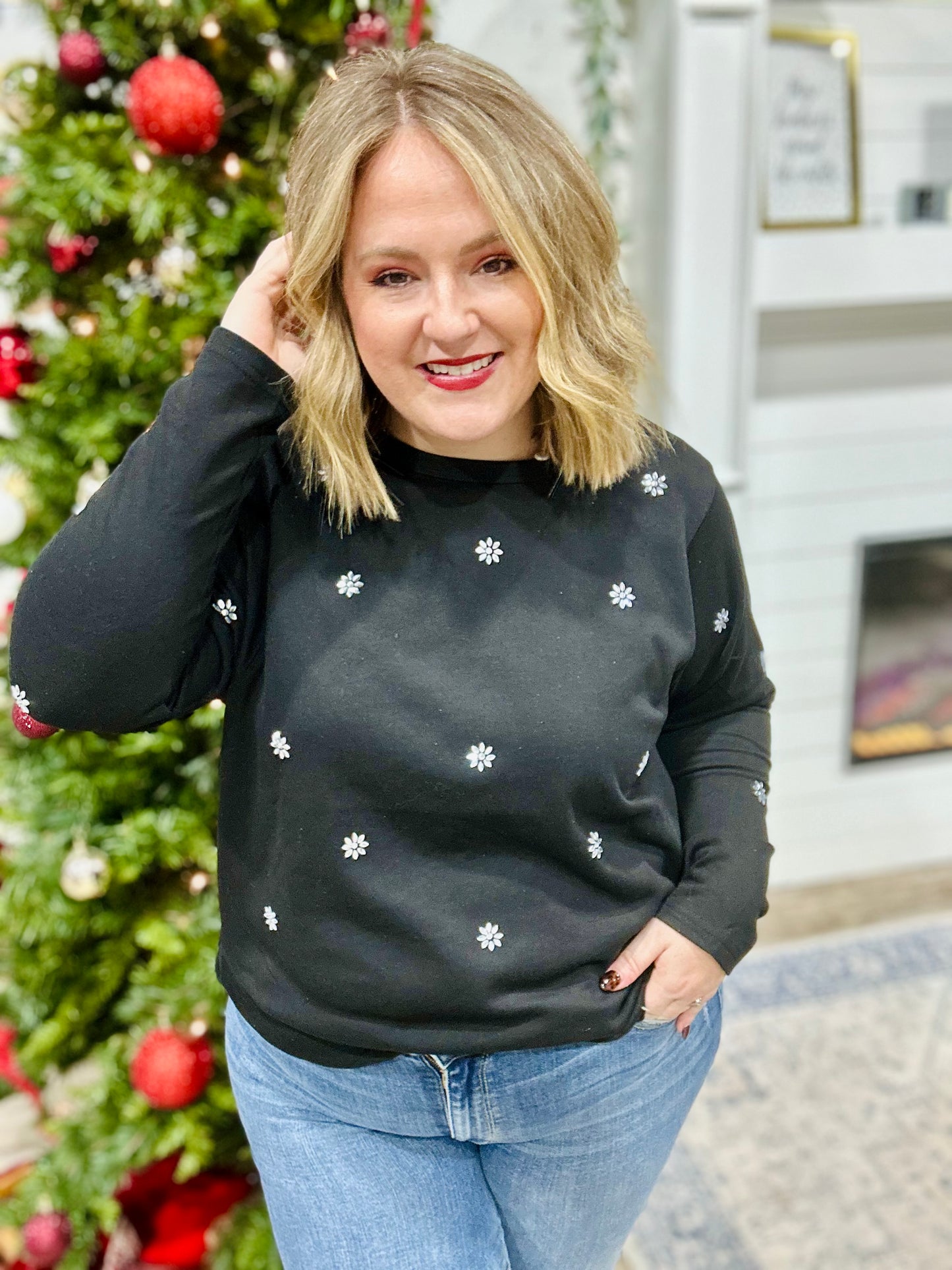 **DOORBUSTER** Michelle Black Knit Top