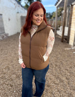 GraceLynn Puffer Vest in Brown