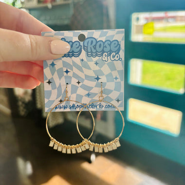 Wire Hoop Earrings with Charms