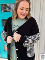 Pam Striped Sleeve Cardigan