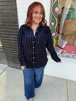 Nelly Striped Collared Top