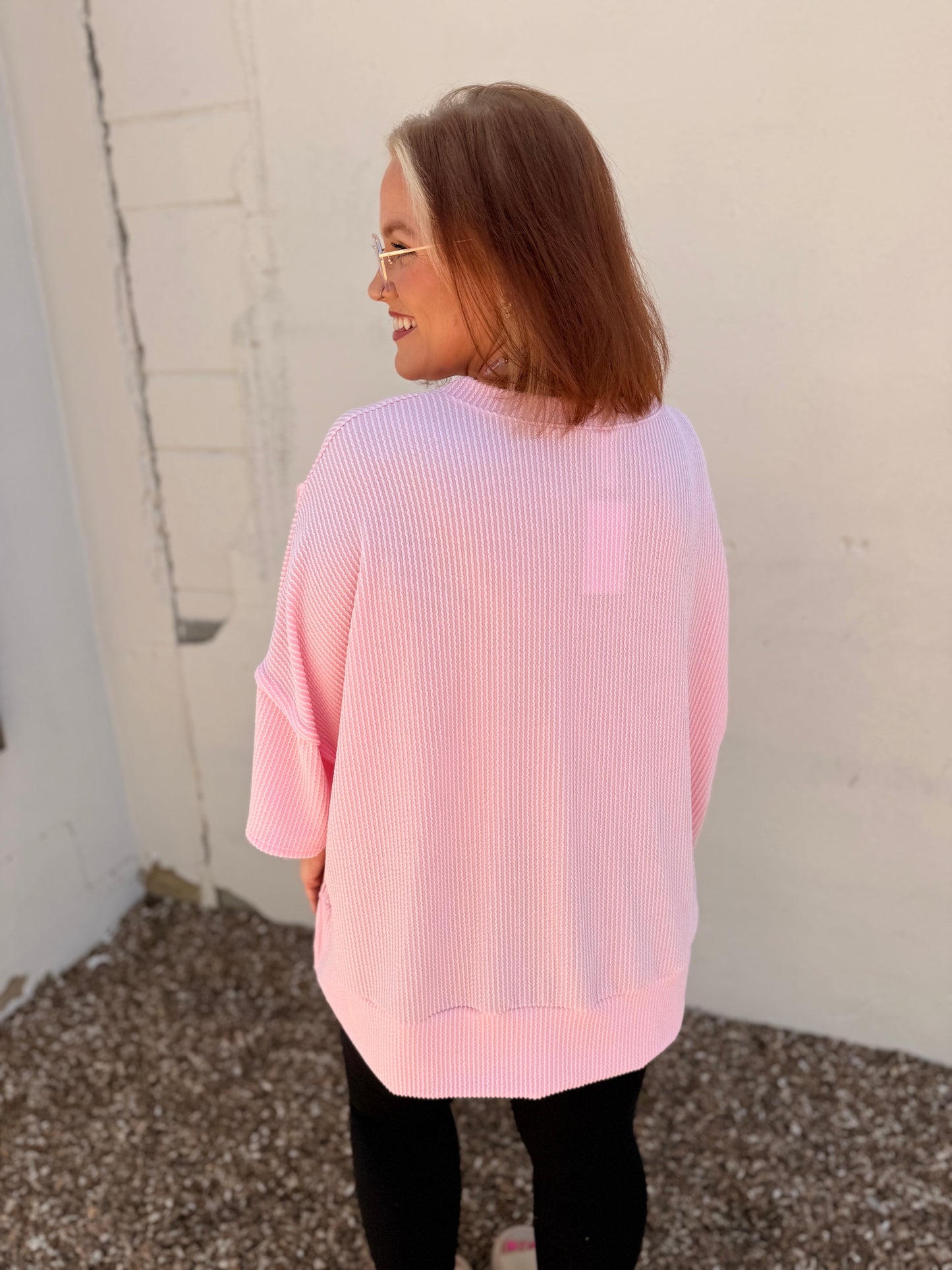 Carol Pink Ribbed Top