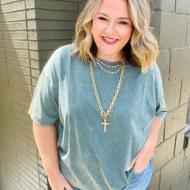 Kara Acid Washed Oversized Boyfriend Tee (Multiple Colors)