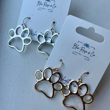 RESTOCK Paw Print Earrings (Silver or Gold)