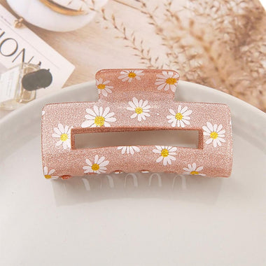 Glitter Flower Claw Clip (Multiple Colors)