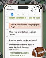 Tiles & Touchdowns: Mahjong Open Play (9/28)