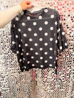 Market Special: Black Polka Dot Mesh Top