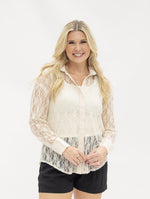 Market Special: Classic Lace Button Up in Ivory