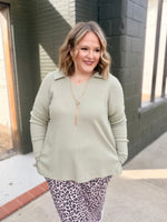 Amy Sage Waffle Top