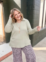 Amy Sage Waffle Top