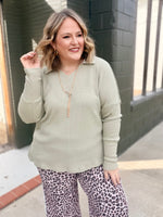 Amy Sage Waffle Top
