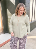Amy Sage Waffle Top