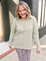 Amy Sage Waffle Top