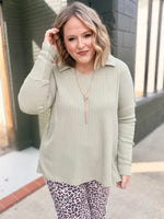 Amy Sage Waffle Top