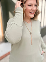Amy Sage Waffle Top